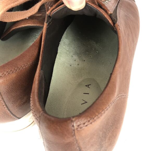 SALVIA Shoes Women's Sz 40 EU 9‎ US Brown Leather Lace Up Comfort Sneakers - Picture 8 of 12